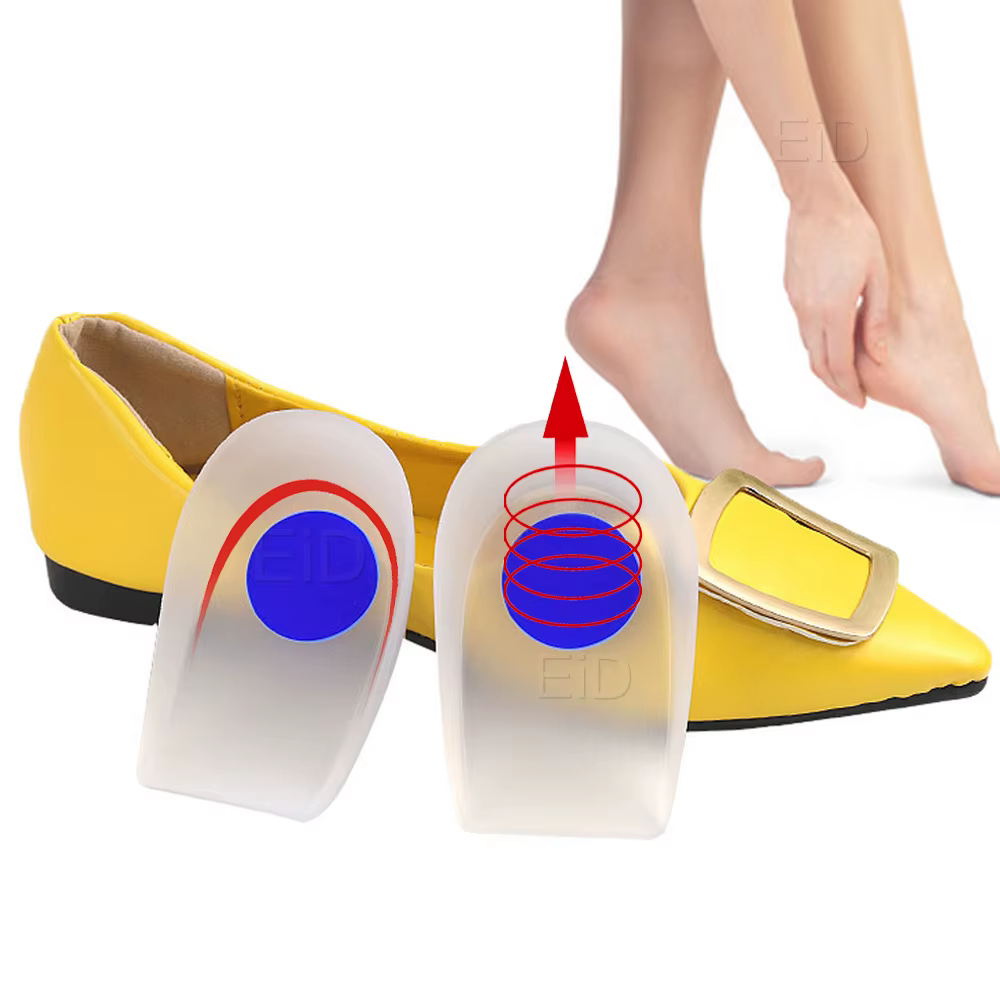 Coussretours de talon en gel de silicone pour fasciite plantaire, absorption des chocs, soins des pi