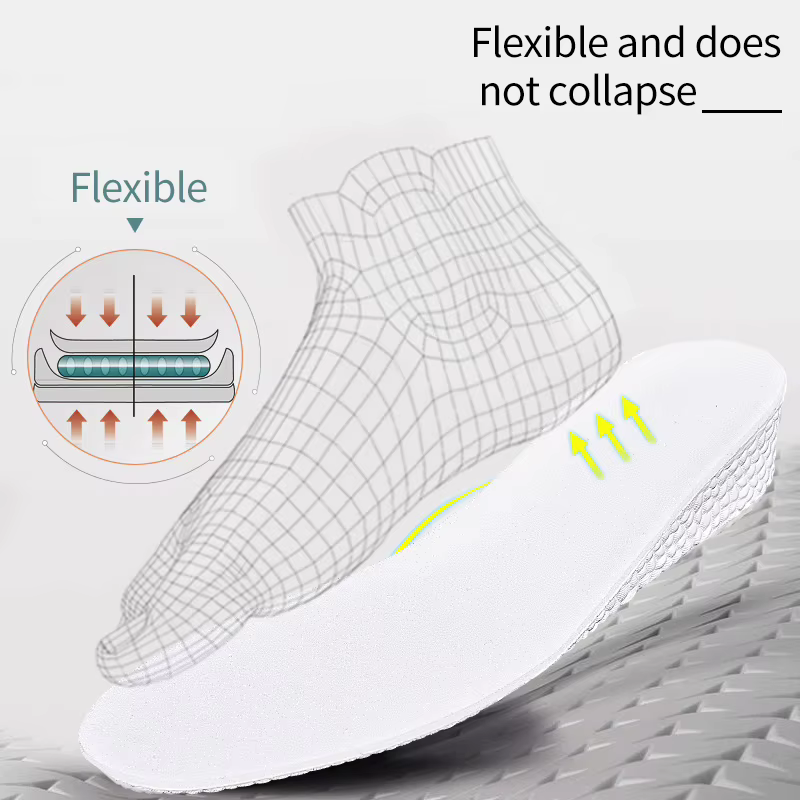 Popcor-Semelle intérieure de chaussure unisexe, mousse à mémoire de forme, respirante, rehaussante, 