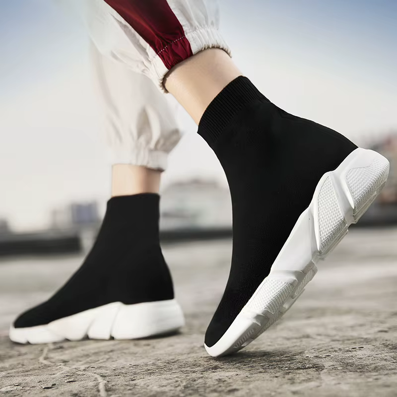 2025 printemps baskets pour hommes noir sans lacet Non en cuir chaussures décontractées haut sans la