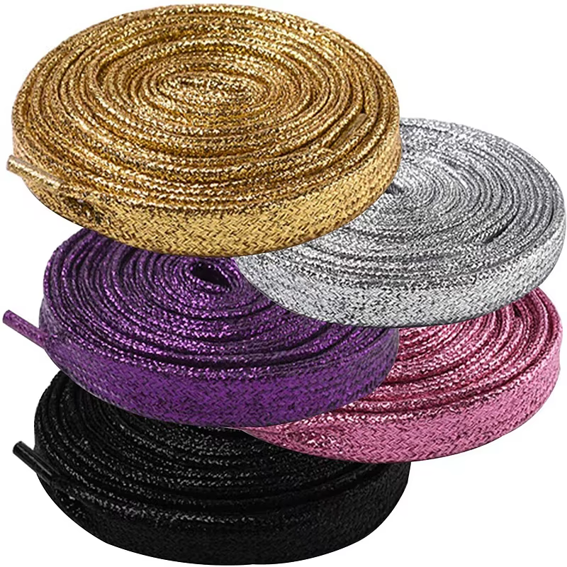 Lacets Lumineux à Paillettes Colorés pour Chaussures de Course, Baskets d'Athlétisme, Bottes, Largeu