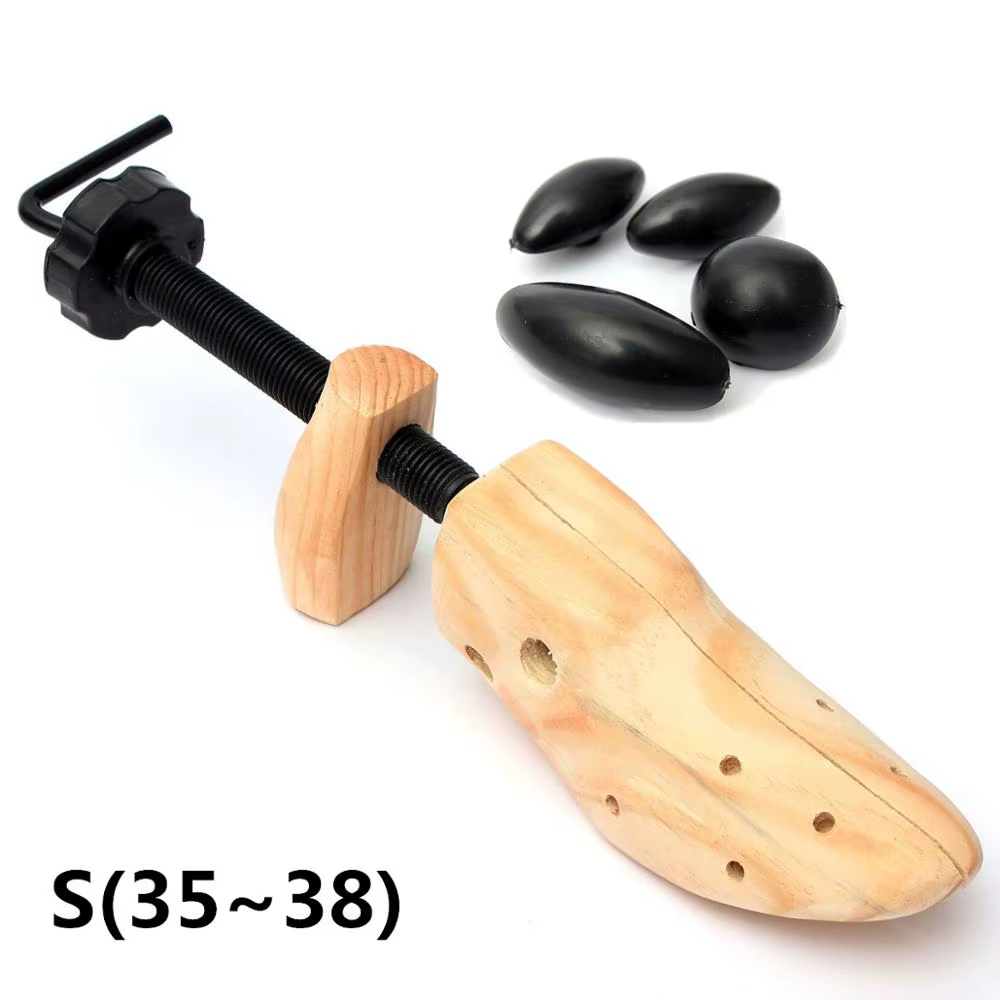 Civière de Chaussures en Bois, Forme d'Arbre T1, Escarpins Plats Réglables, Bottes Extensibles, Tail
