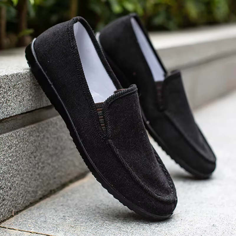 Mocassins en Toile Souple pour Homme, Chaussures de Marque à la Mode, Décontractées, à Enfiler, pour