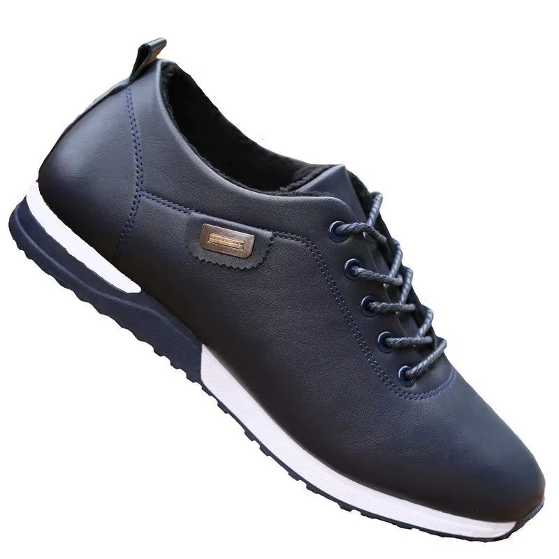 Baskets Blanches en PU pour Homme, Chaussures de Loisirs, Résistantes à l'Usure, Antidérapantes, à l