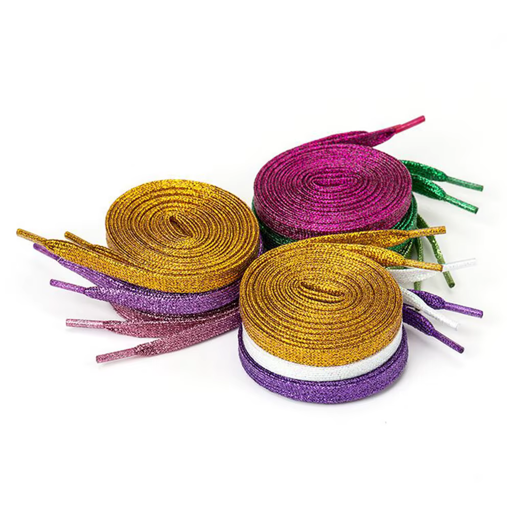 Lacets scintillants pour chaussures, lacets lumineux, aspect métallisé, bling bling, long, Rotterdam
