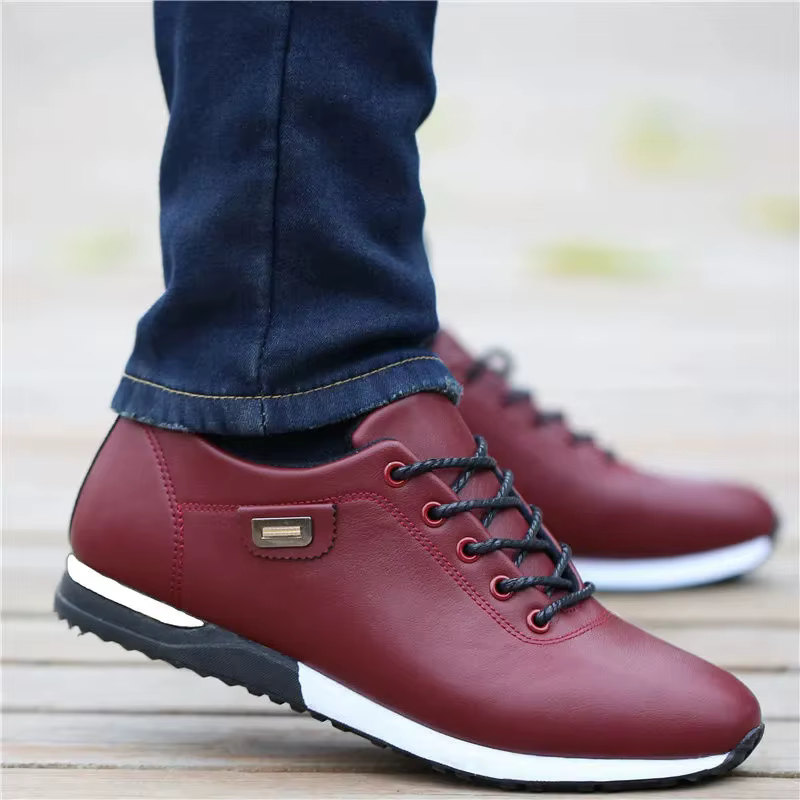 Baskets Blanches en PU pour Homme, Chaussures de Loisirs, Résistantes à l'Usure, Antidérapantes, à l
