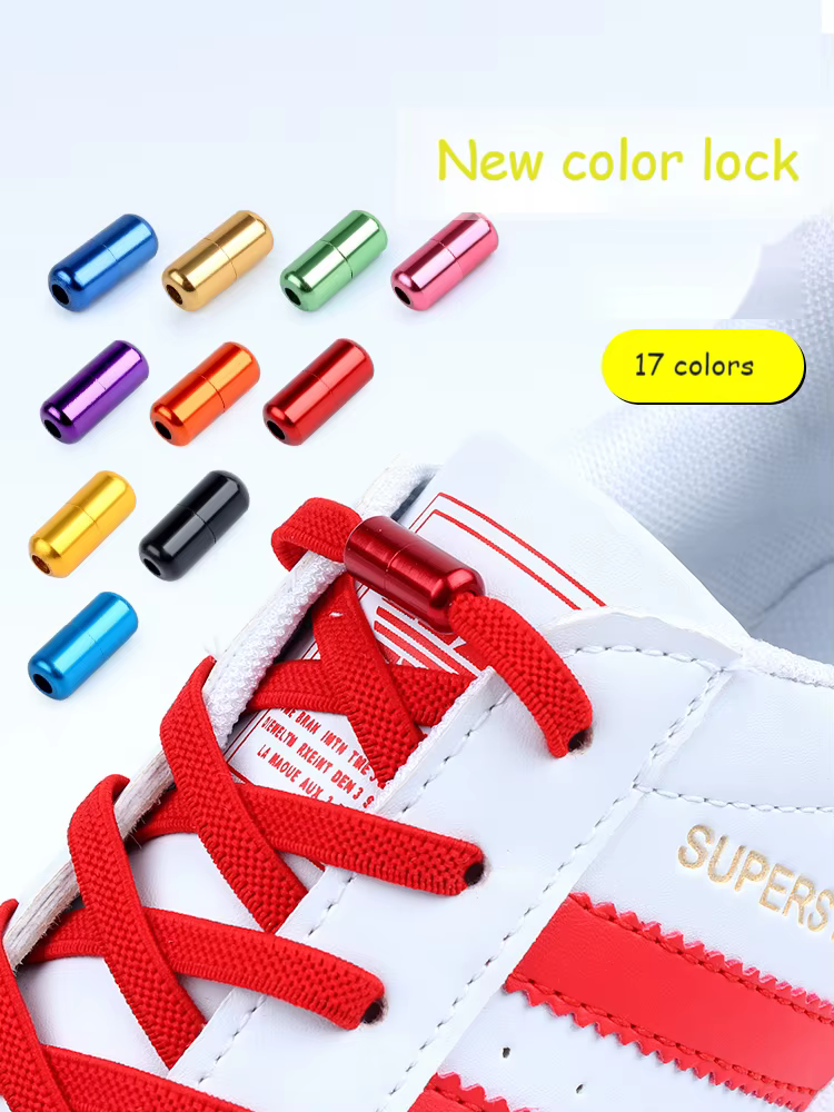Nouveau élastique sans cravate lacets de chaussures lacets plats pour enfants et adultes baskets lac