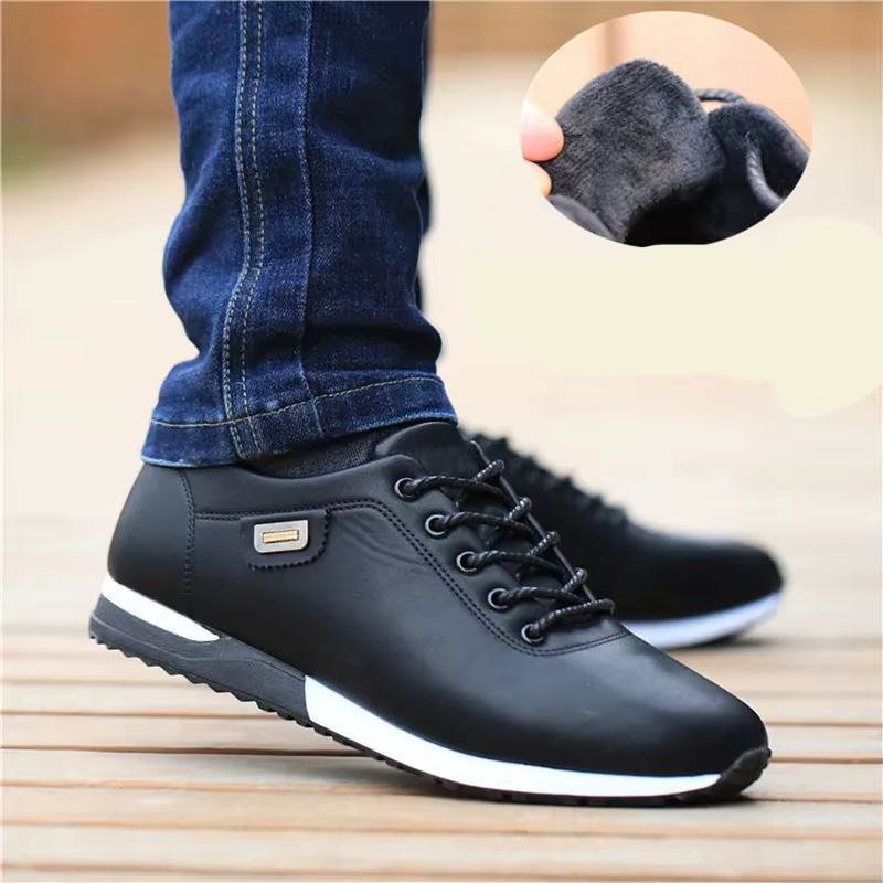 Baskets Blanches en PU pour Homme, Chaussures de Loisirs, Résistantes à l'Usure, Antidérapantes, à l