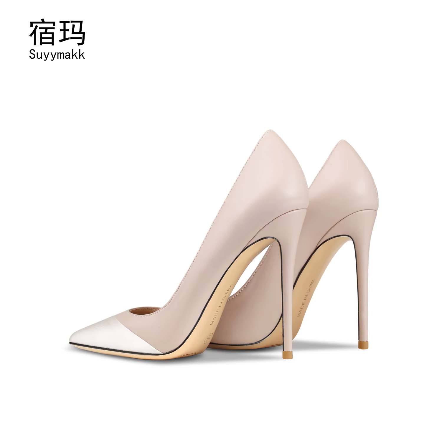 Talons élégants pour femmes chaussures à talons hauts en cuir véritable de luxe couleurs mélangées e
