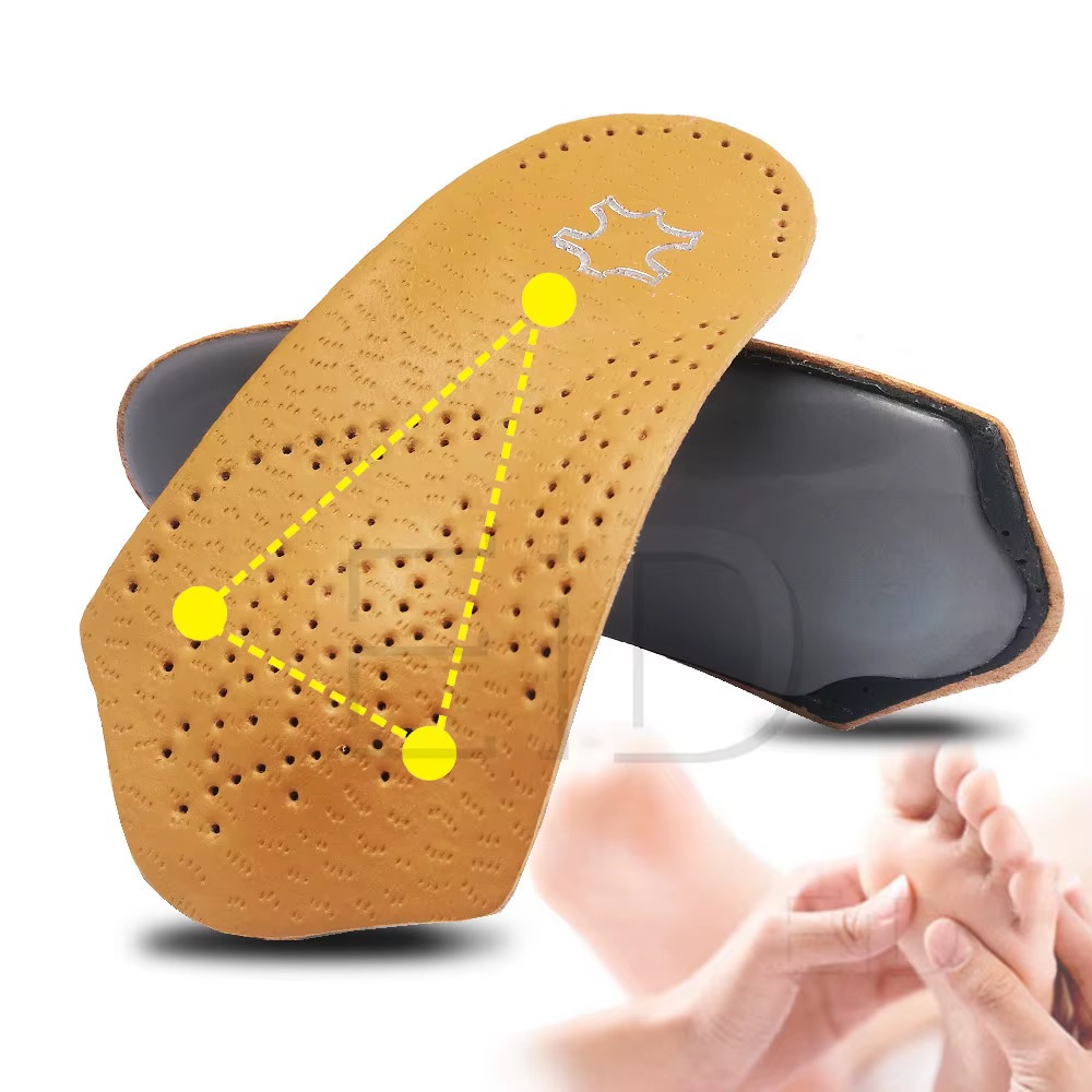 Semelles orthopédiques en cuir, coussin de talon de jambe de bœuf pour semelles de pieds, soulage la