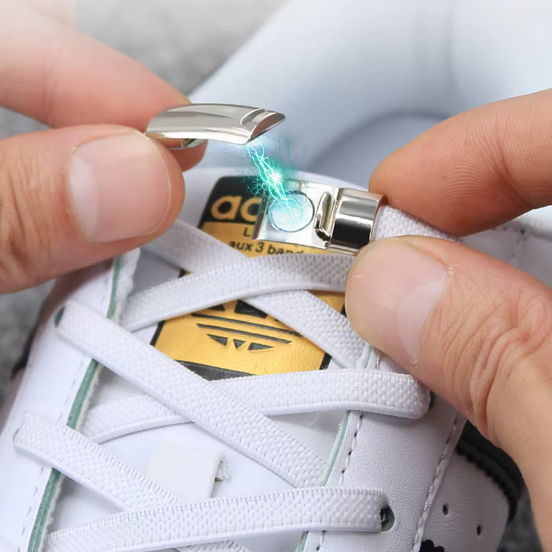 Lacets de Chaussures sans Attaches à Fermeture Magnétique, artificiel astiques, Plats, Rapides sur A