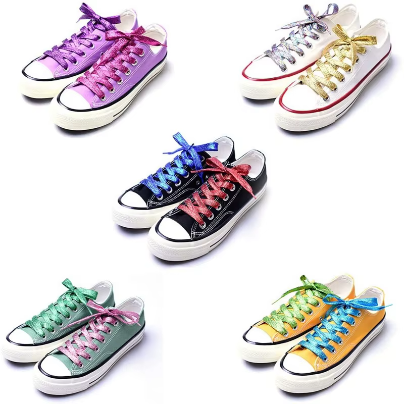 Lacets Lumineux à Paillettes Colorés pour Chaussures de Course, Baskets d'Athlétisme, Bottes, Largeu