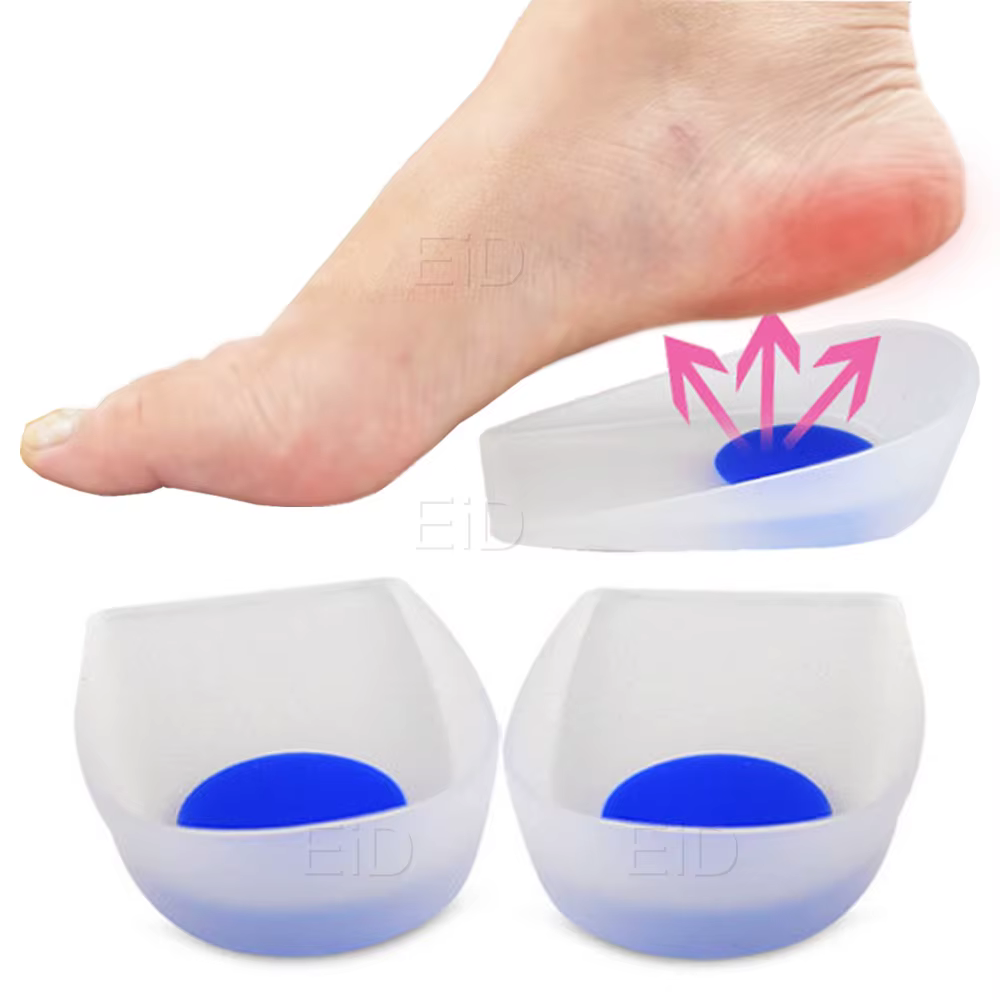 Coussretours de talon en gel de silicone pour fasciite plantaire, absorption des chocs, soins des pi