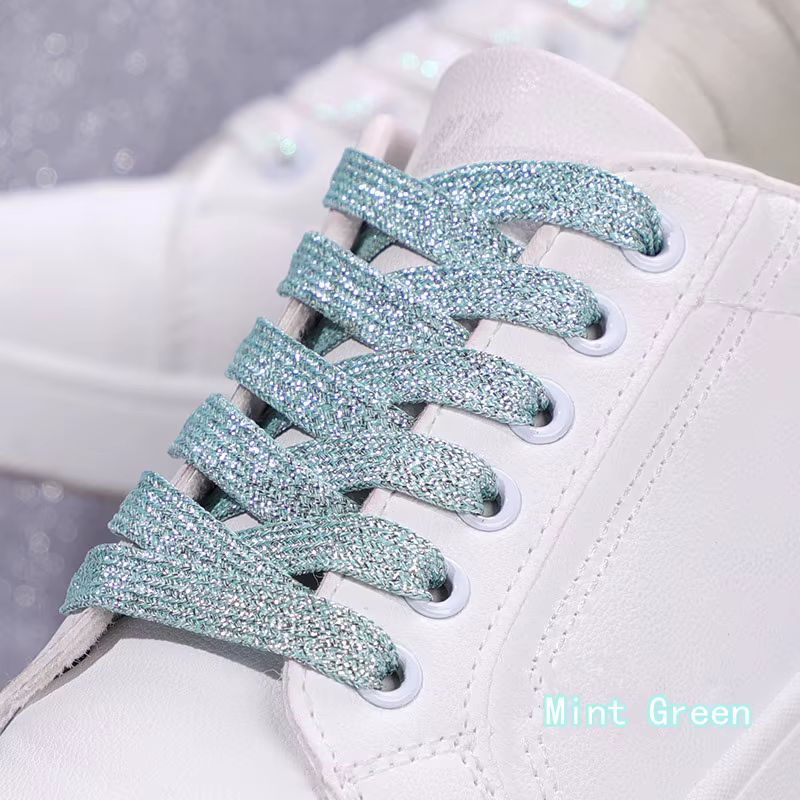 1 paire de lacets à paillettes colorés pour chaussures plates, pour baskets de course athlétiques, b