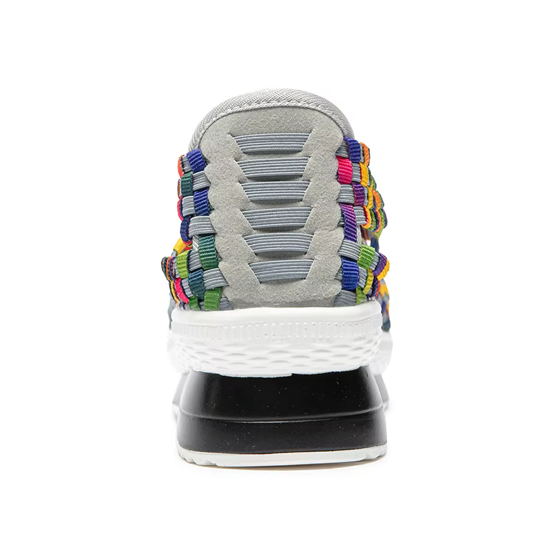 Femmes chaussures plate-forme tissé baskets sans lacet respirant chaussures de marche mode femme Ten