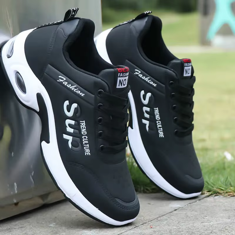 Chaussures de Sport en cuir pour hommes, baskets de course légères, décontractées, respirantes, anti