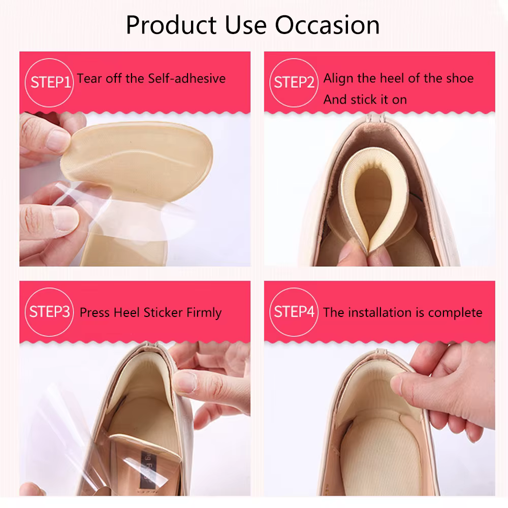 Demi-semelles intérieures pour femmes, autocollants arrière pour chaussures, talons hauts, doublure,