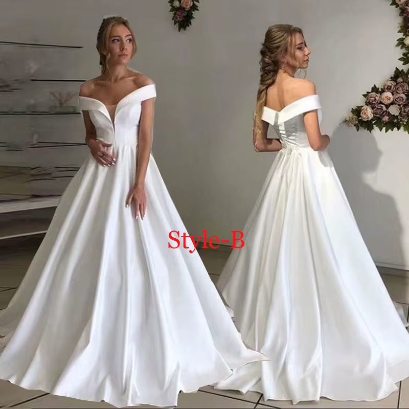 Robe de mariée personnalisée en satin ivoire sexy pour l'automne – Robe de mariée transparente pour 