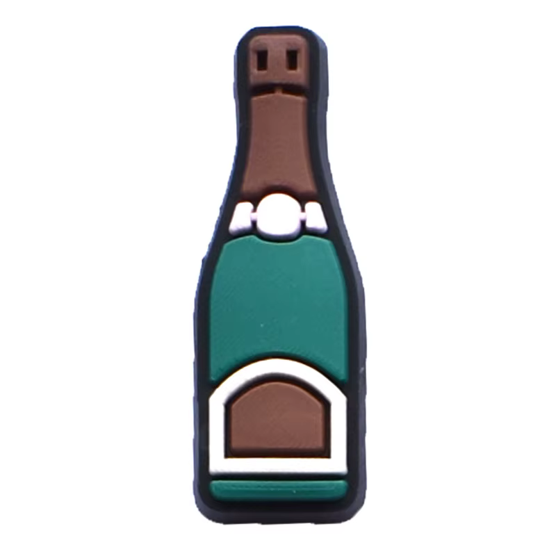 Boucle de décoration de chaussures en PVC, breloques, accessoires, bouteilles de bière, chapeau, tas