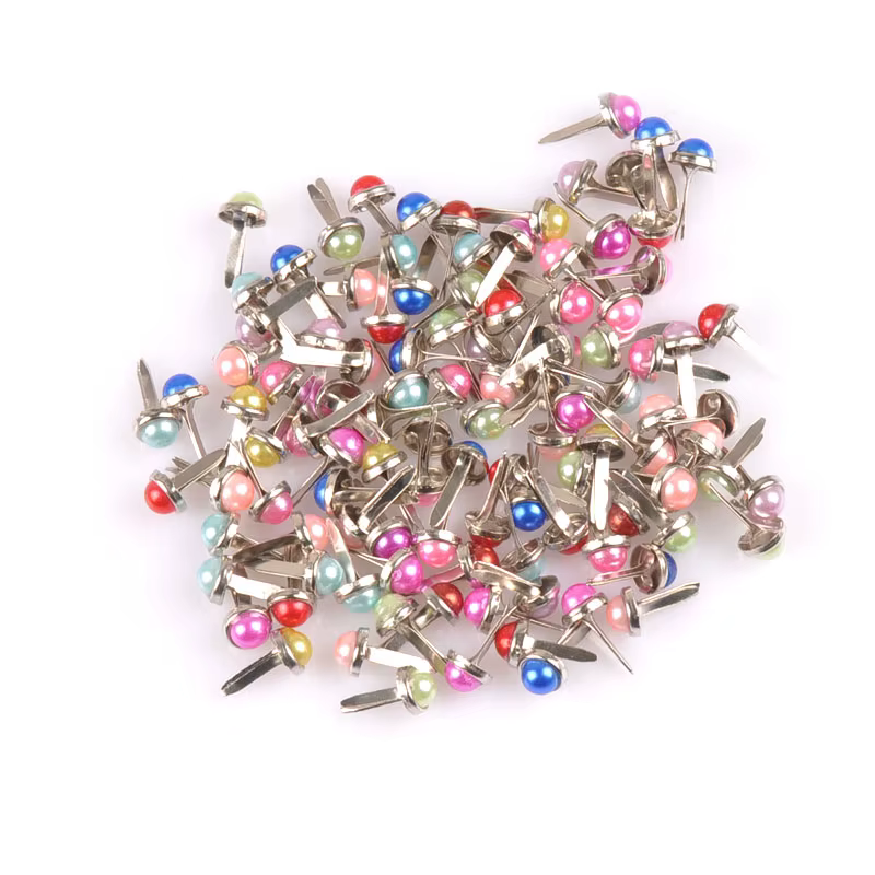 Accessoires de Scrapbooking, perles rondes mixtes, artisanat en métal, fixation d'embellissement, dé