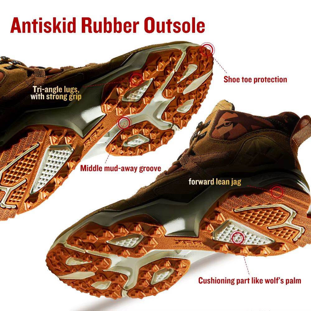 RAX hommes chaussures de randonnée mi-haut imperméable en plein air Sneaker hommes en cuir Trekking