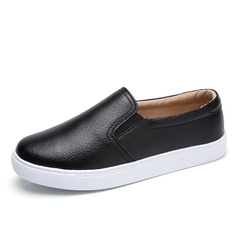 WOIZGIC Femmes Dames Femme Gril Cuir group Blanc Chaussures Plates Platforn Sneakers Slip On Soft Fe
