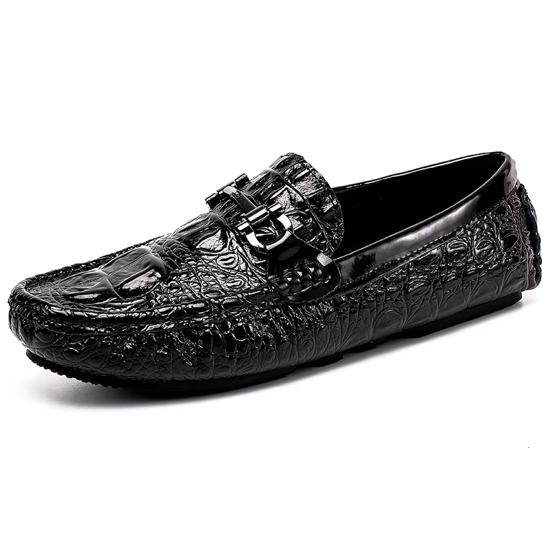 Mocassins en cuir pour hommes, Style Crocodile, décontracté, de luxe, fait à la main, mode italienne