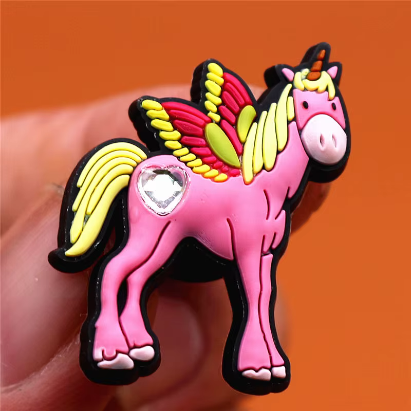 Breloques en PVC en forme d'ananas pour chaussures, 1 pièce, clips roses, Charms, Charms, Charms, Ch
