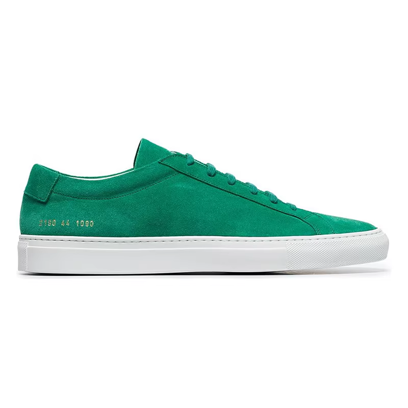Grande taille 45 46 vert Nubuck en cuir véritable chaussures décontractées hommes solide à lacets bo