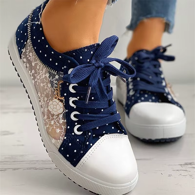 Étudiant filles été maille baskets femmes doux bleu chaussures élégant femme vulcan baskets marche d