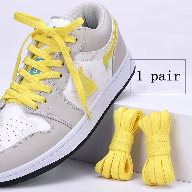 Lacets épais pour chaussures, chaîne athlétique, sans élasticité, plats, Sport, blanc, loisirs, bask