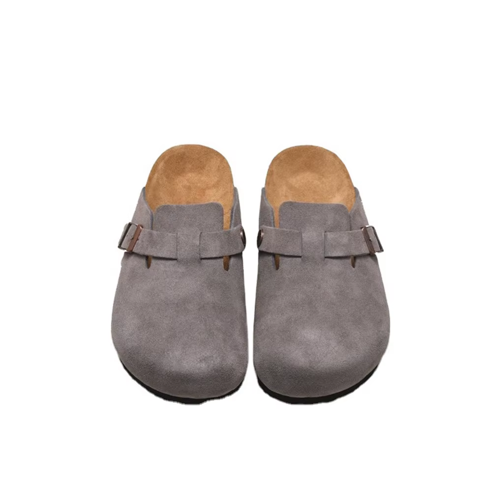 ZFTL pantoufles en liège en cuir véritable bout rond pantoufles Couple pantoufles homme en plein air