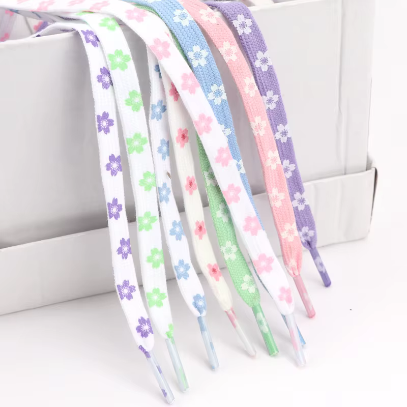 Sakura lacets plats petites marguerites lacets de chaussures lacets de chaussures en toile haut de g