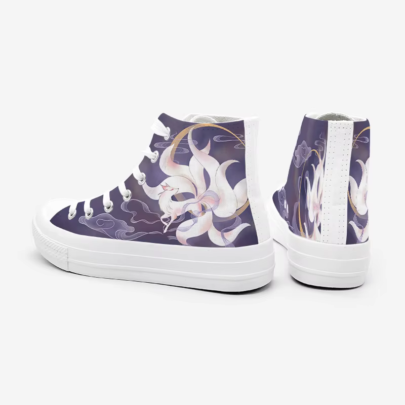 Chaussures en toile peintes à la main pour femmes, baskets montantes, Amy et Michael, design origina