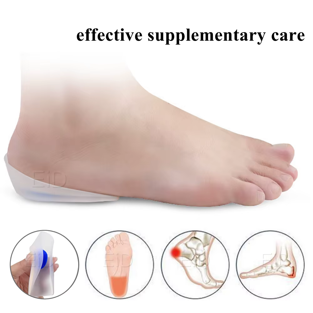 Coussretours de talon en gel de silicone pour fasciite plantaire, absorption des chocs, soins des pi