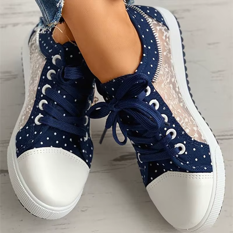 Étudiant filles été maille baskets femmes doux bleu chaussures élégant femme vulcan baskets marche d