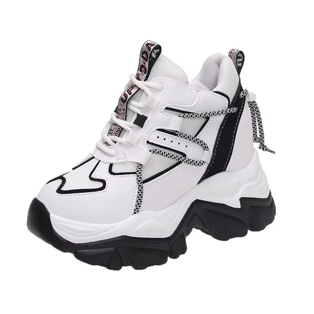 Baskets de printemps à plateforme pour femmes, maille respirante, à la mode, talons de 10CM, chaussu