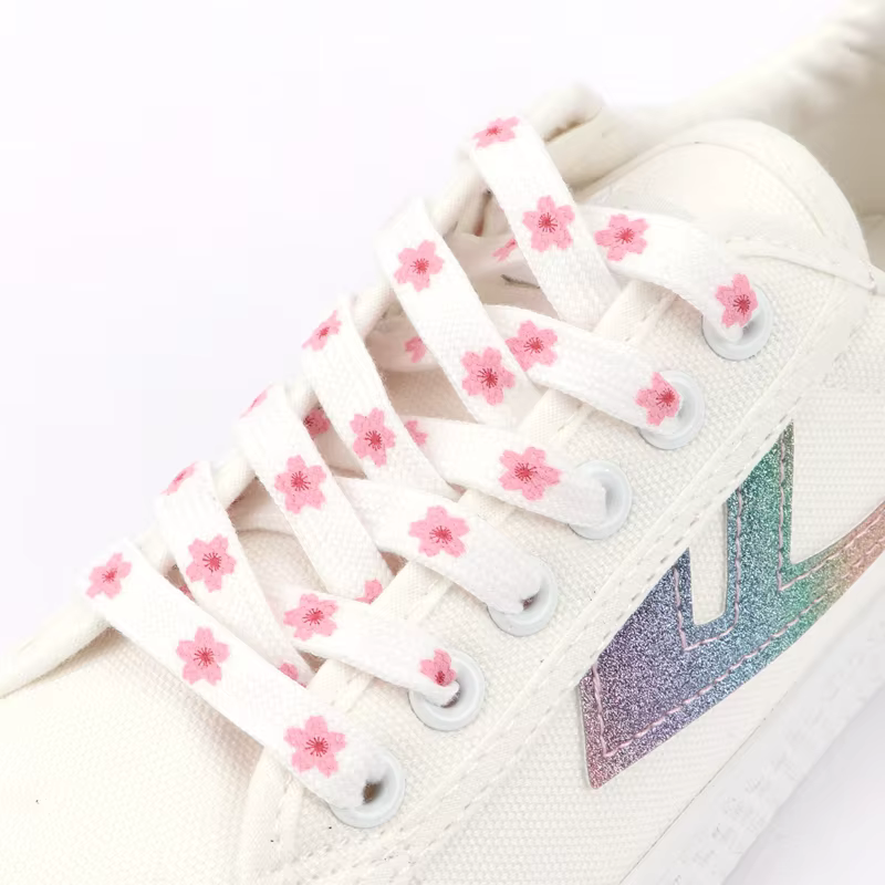 Sakura lacets plats petites marguerites lacets de chaussures lacets de chaussures en toile haut de g