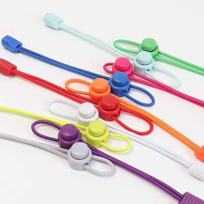 Lacets élastiques à ressort ronds, verrouillage en plastique, usure rapide en 1 seconde, sans cravat