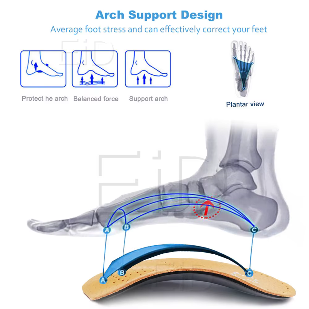 Semelles orthopédiques en cuir, coussin de talon de jambe de bœuf pour semelles de pieds, soulage la