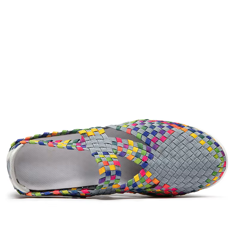 Femmes chaussures plate-forme tissé baskets sans lacet respirant chaussures de marche mode femme Ten