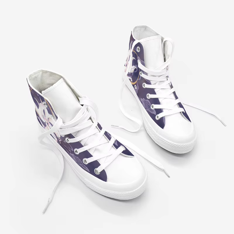 Chaussures en toile peintes à la main pour femmes, baskets montantes, Amy et Michael, design origina