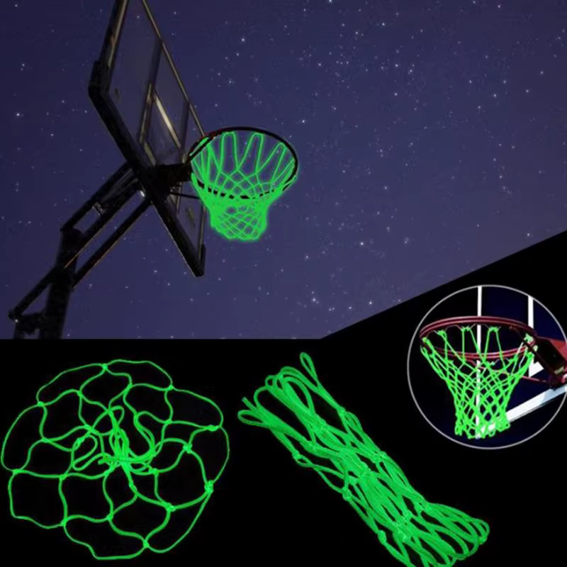 Filet de basket Fluorescent vert, lumineux, sport de nuit, Standard, couleur aléatoire