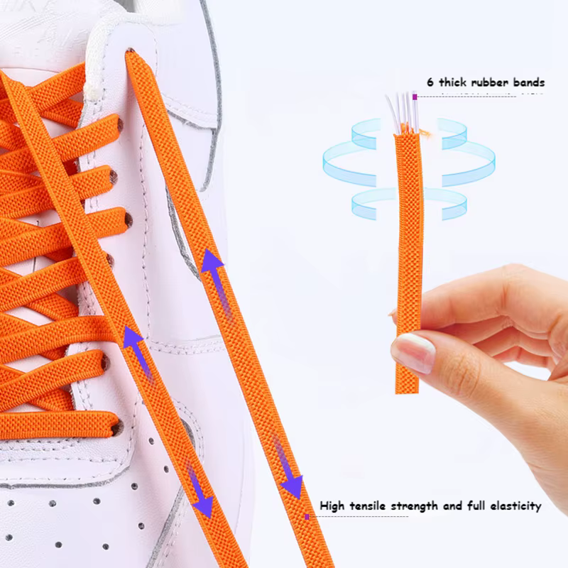 Lacets de Chaussures sans Attaches à Fermeture Magnétique, artificiel astiques, Plats, Rapides sur A