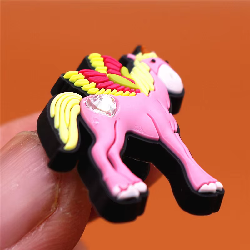 Breloques en PVC en forme d'ananas pour chaussures, 1 pièce, clips roses, Charms, Charms, Charms, Ch