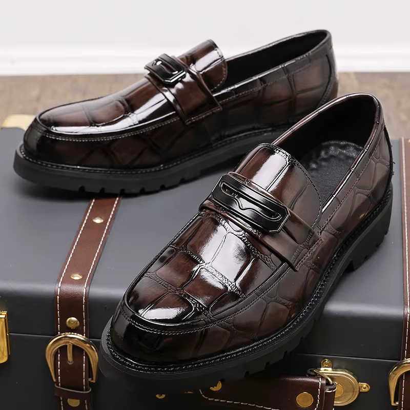 Chaussures provoqué rétro pour hommes, PU noir marron, mode d'affaires britanniques, haute qualité, 