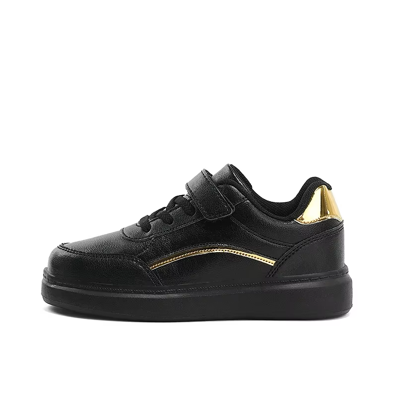 Baskets blanches en cuir PU pour enfants, chaussures de sport décontractées pour garçons, chaussures