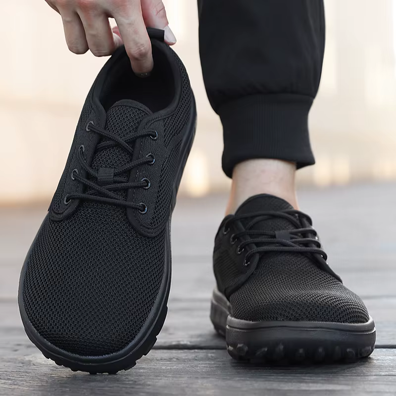 Chaussures à bout large en maille pour hommes, chaussures de marche légères et confortables, minimal