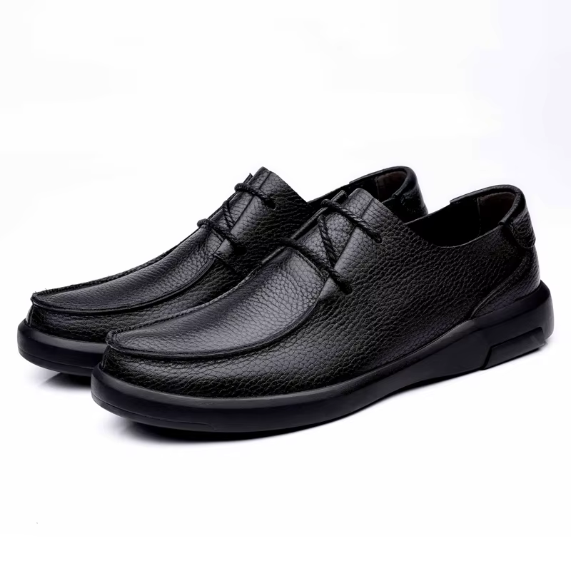 Chaussures en cuir décontractées pour hommes, mocassins plats à enfiler, chaussures d'affaires de ma