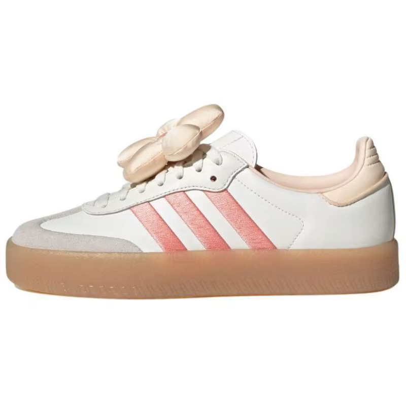 Adidas Originals SAMBAE Chaussures de skate basses confortables pour femmes Blanc Rose JR3334