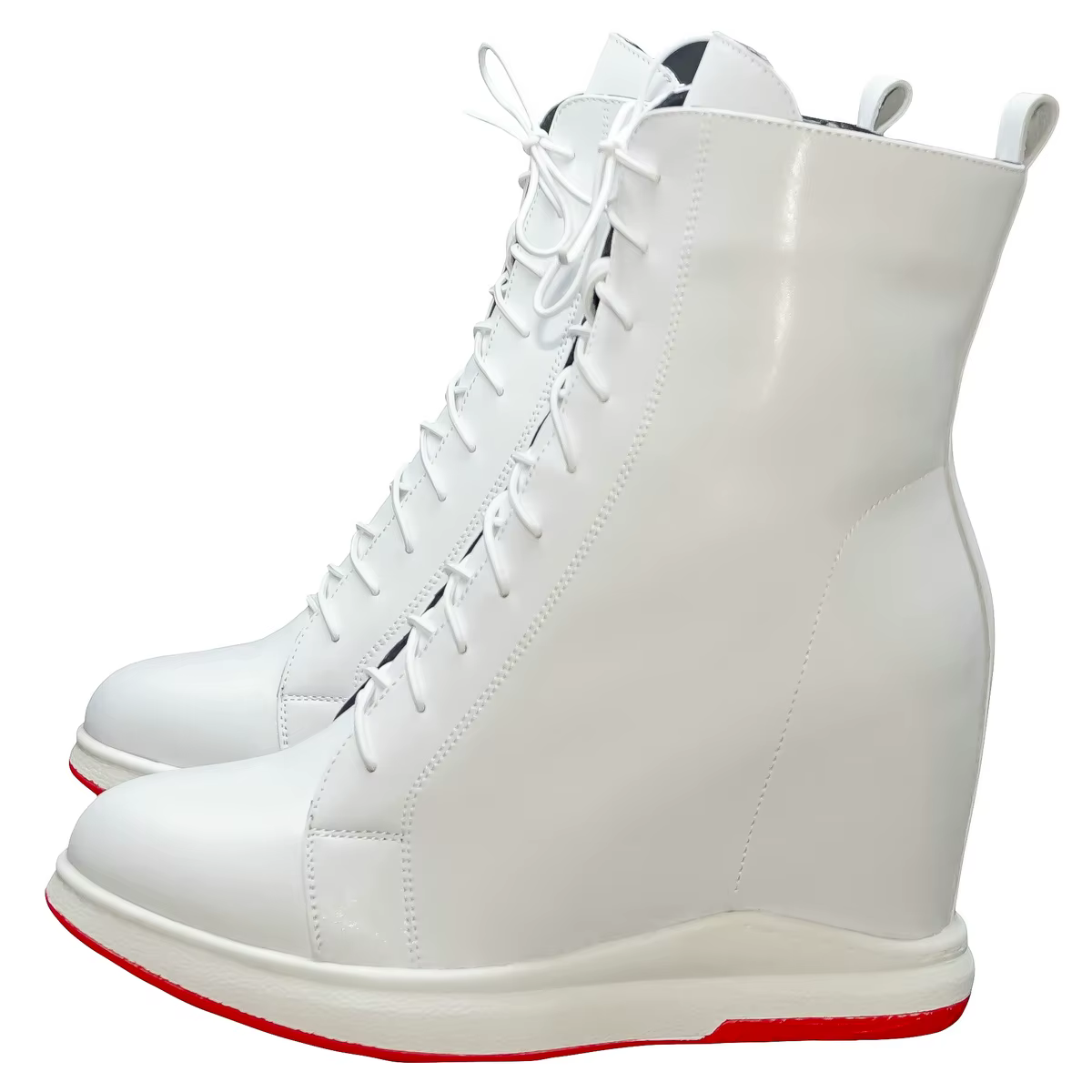 Bottes de neige en cuir véritable pour femme, chaussures vulcanisées à talons hauts, taille 44, bask